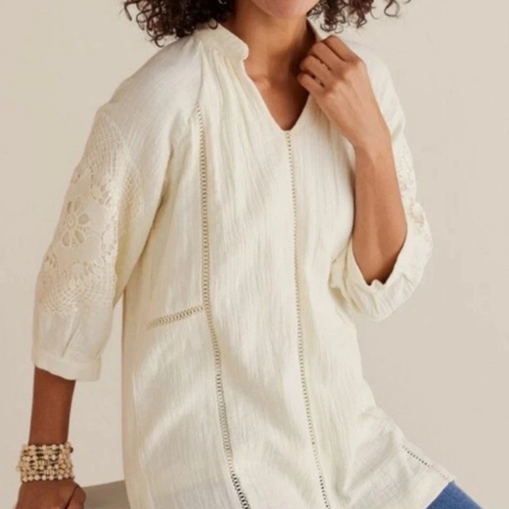 Soft Surroundings Magnolia Cotton Guaze Top - Picture 1 of 7